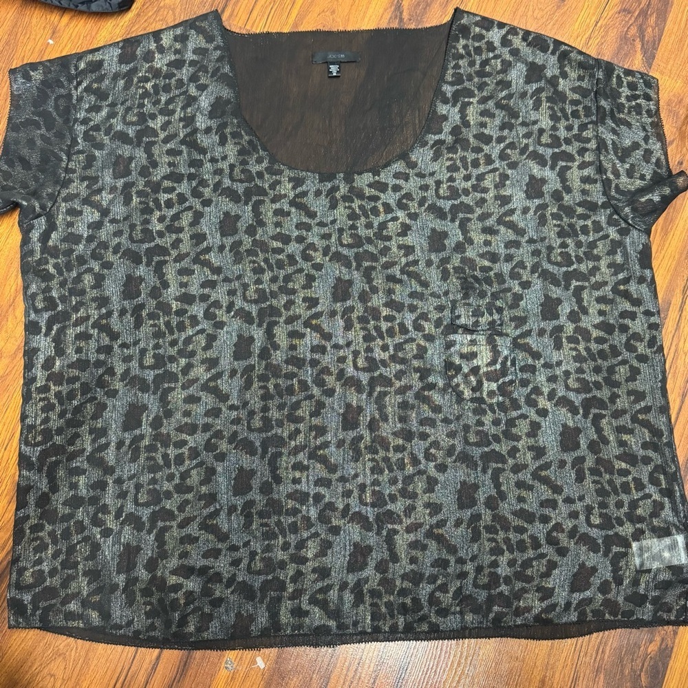 Joe's Jeans Leopard Metallic Mesh Top Extra Small